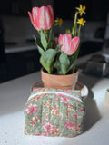 Boxy Make-Up Bag, green floral