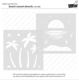 Beach Sunset Stencils, Lawn Clippings - Lawn Fawn