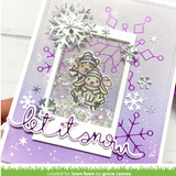 Winter Big Scripty Words Hot Foil Plates, Lawn Fawn