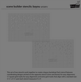 Scene Builder Stencils:  Bayou, Lawn Clippings - Lawn Fawn