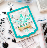 Modern Layered Florals Stamp Set, Pinkfresh Studio