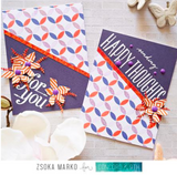 Retro Petals Turnabout Stamps and Stencils Set, Concord and 9th