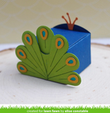 Tiny Gift Box Peacock and Turkey Add-On Die, Lawn Fawn