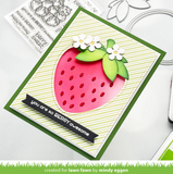 Outside In Stitched Strawberry Dies, Lawn Fawn