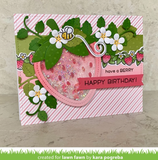 Outside In Stitched Strawberry Dies, Lawn Fawn