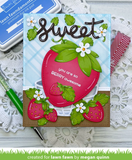 Outside In Stitched Strawberry Dies, Lawn Fawn